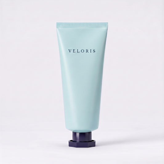 Veloris Skin Blend lichtgewicht tintcrème in mintblauwe tube