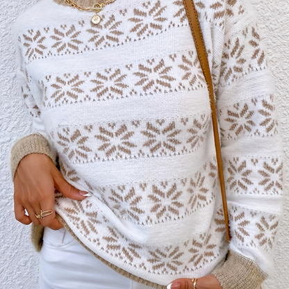 Pull de Noel Femme Blanc Chic