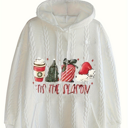 Sweat à Capuche Blanc Femme Noel