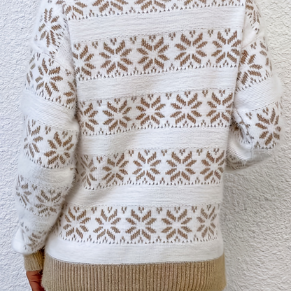 Pull de Noel Femme Blanc Chic