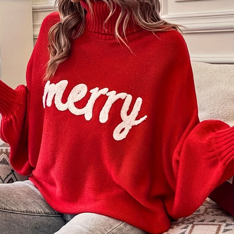 Pull de Noel Rouge Merry Festif