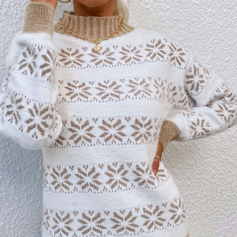 Pull de Noel Femme Blanc Chic