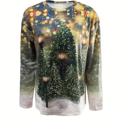 Pull de Noel Moche Motif Sapin Femme