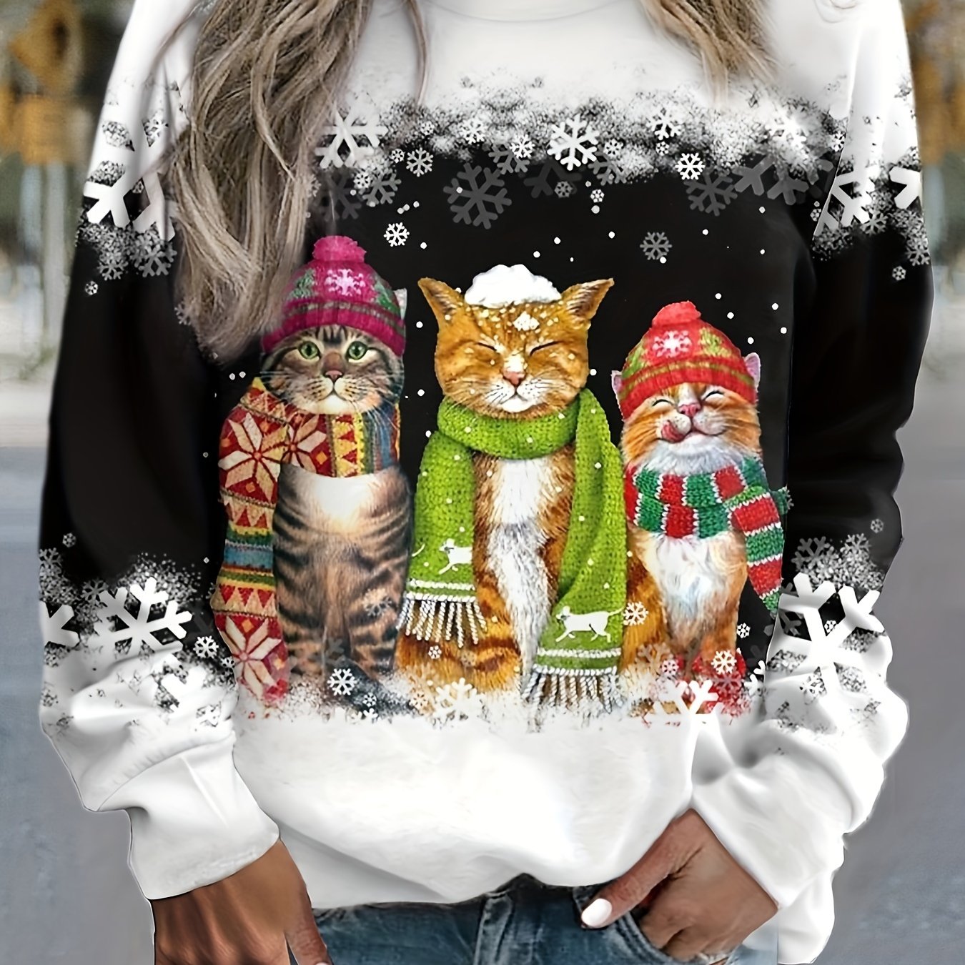 Pull Moche de Noel avec Chats